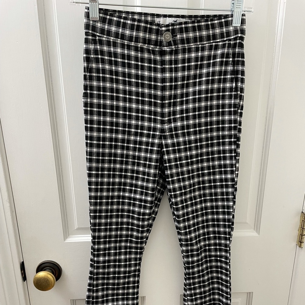 black and white plaid pants from hollister